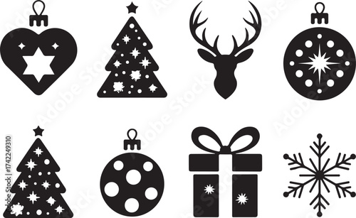 Charming Christmas icons for holiday designs now