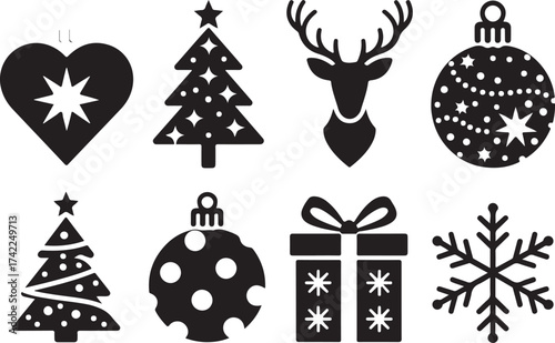 Festive holiday icons celebrate Yuletide cheer