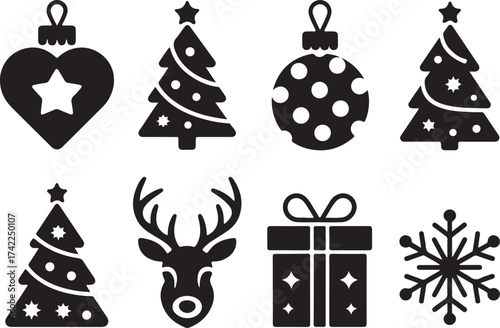 Festive holiday icons create joyful Christmas spirit