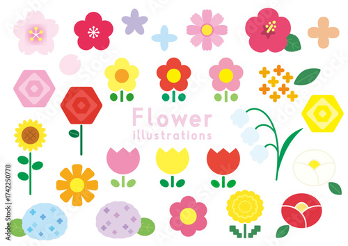 かわいいお花のイラストセット
