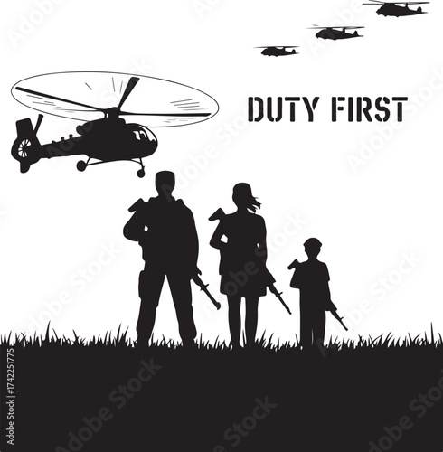 Family stands strong with guns, helicopters fly