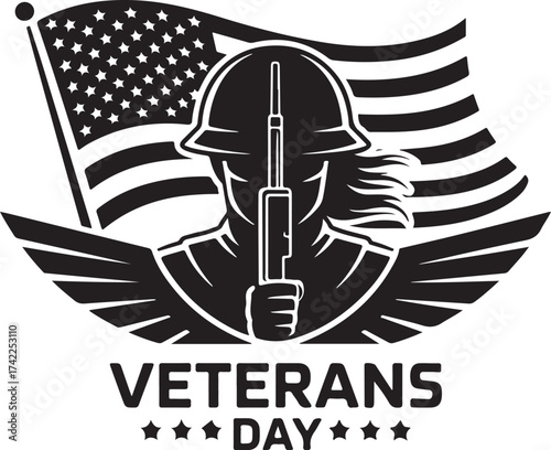 Honor veterans with patriotic graphic design