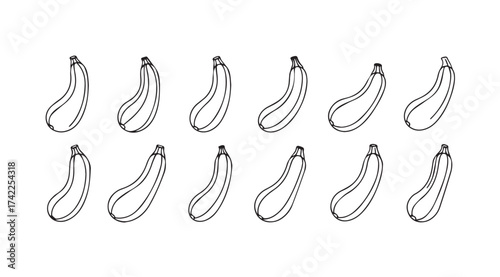 Collection of hand drawn banana illustrations showing different stages of ripeness and form vector