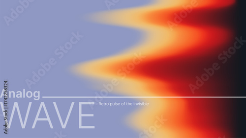 Abstract gradient wave background. Retro pulse of the invisible. Fluid color blend art for modern graphic design. Digital vector illustration for banner.