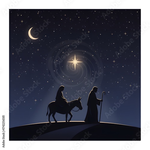 Journey Under the Guiding Star (AI Generated)