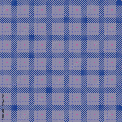 Blue Plaid Fabric for Textile Fashion
