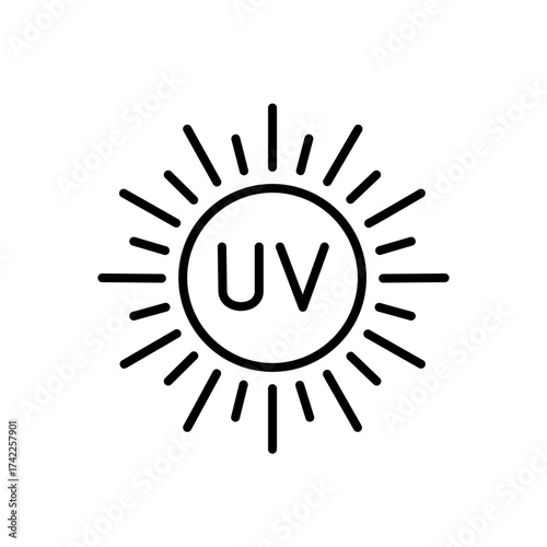 Vector art of uv rays icon representing sun and ultraviolet light