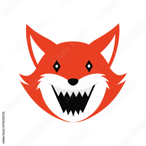 Wallpaper Mural red fox teeth vector illustration Torontodigital.ca