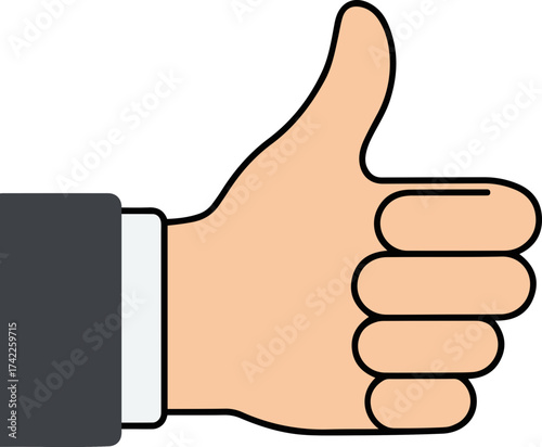 An illustration of a thumbs up hand