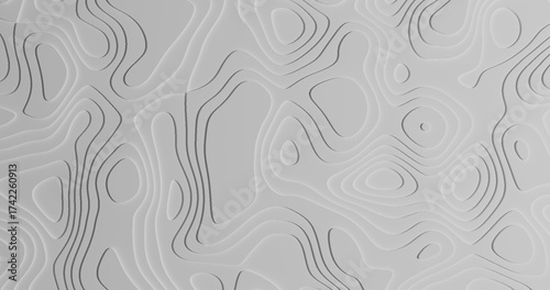 3d rendering of abstract background in paper cut style geography map background with wavy lines