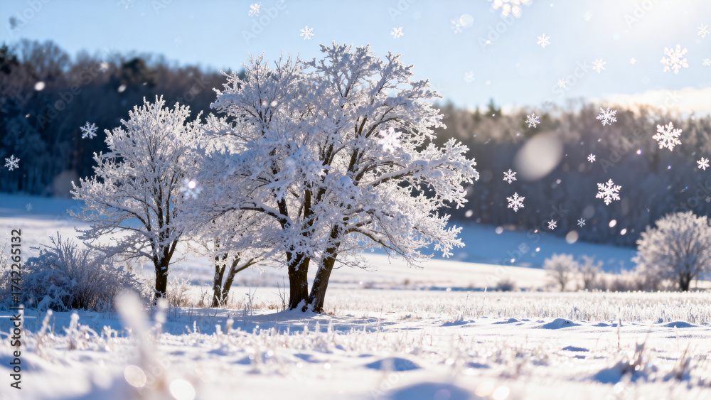 Fototapeta premium Snowy Trees Winter Landscape