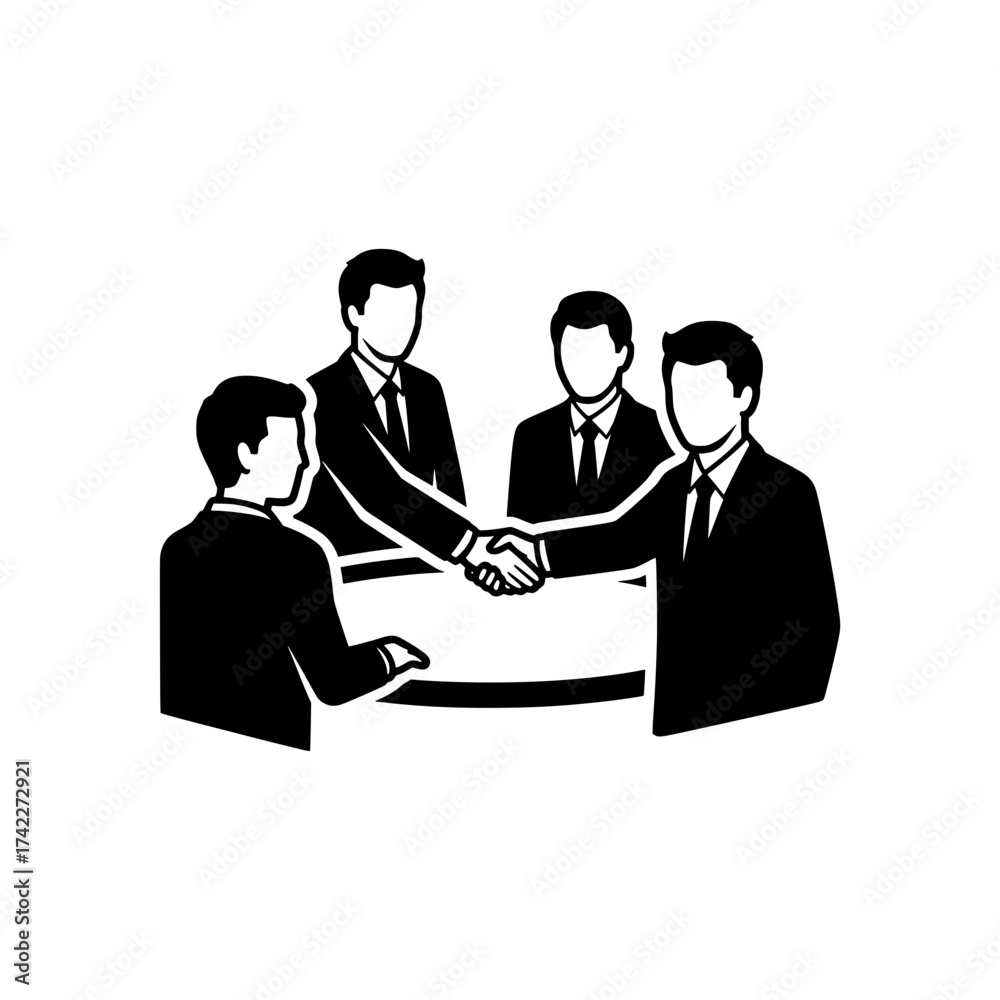 Obraz premium Business people shaking hands to seal a deal in a meeting.