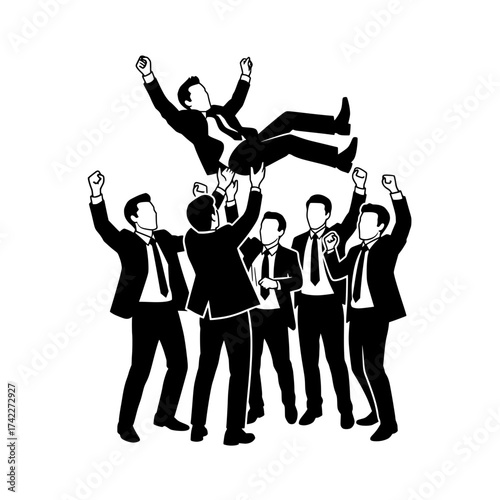 Teamwork and Success Celebrating Achievement with Colleagues.