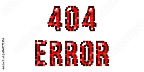 Pixel vector 404 Error tag isolated transparent. Pixel art 404 Error for network web information sign. Perfect for 90s retro problem design. EPS 10