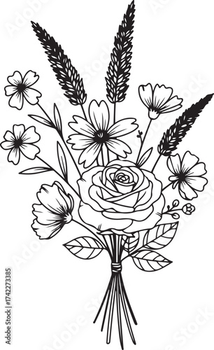 Floral bouquet with transparent background