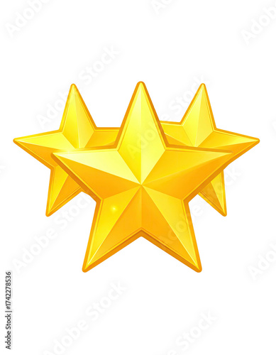 Three Golden Stars Award Symbol Excellence.