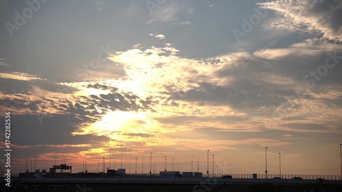 町の夕焼け