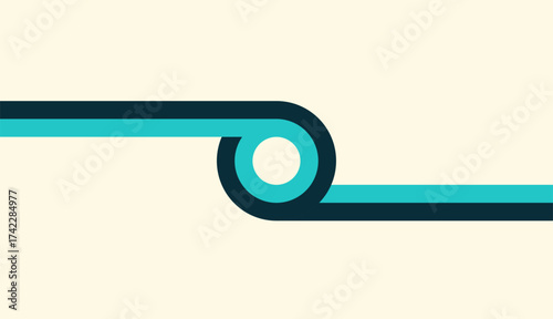 Abstract design of circular blue lines on a cream background, modern minimalist style with a dynamic and elegant impression