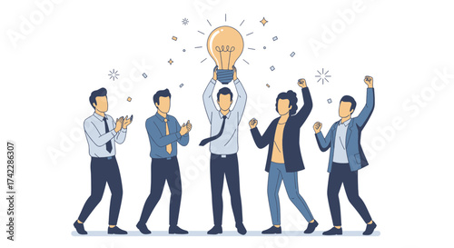 Teamwork and idea generation concept with business people.