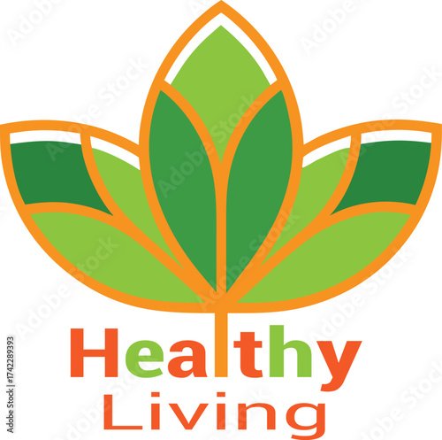 Vibrant green leaf logo symbolizing healthy living