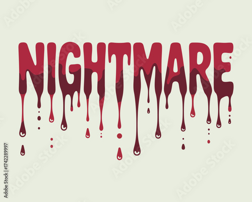Scary nightmare dripping blood text effect for horror projects