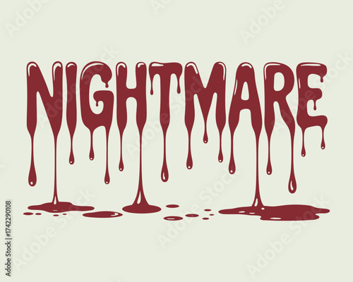 Scary nightmare dripping blood text effect for horror projects