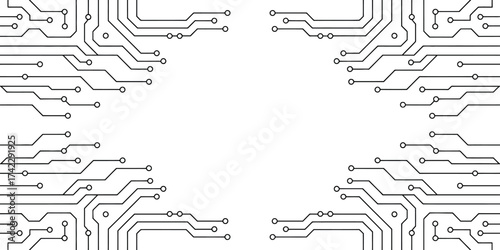 Electronic modern lines connecting to others network template vector on white background