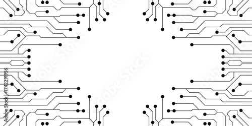 Electronic modern lines connecting to others network template vector on white background