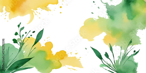 Autumnal abstract floral background with vector illustration of orange and yellow leaves