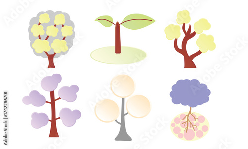 Blank board structure plant tree for business report activity or growth plant