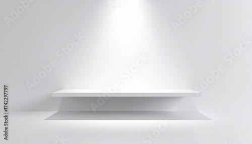 Wallpaper Mural Minimal white shelf under spotlight. Torontodigital.ca