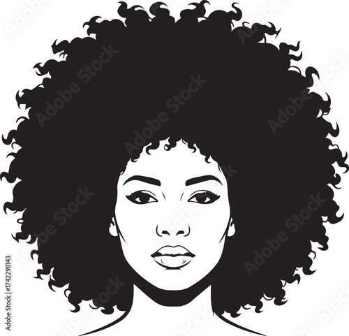 Afro hair woman silhouette beauty
