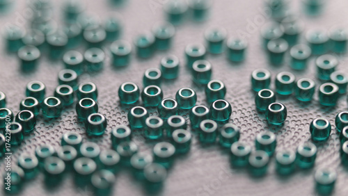 Green beads close-up