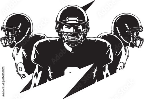 American football players team sports action