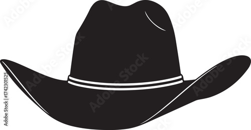 Classic black cowboy hat silhouette
