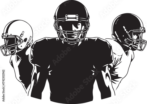 American football players team sport