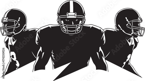 American football players silhouette team