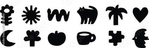 abstract element various icons set vector