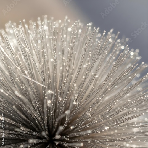 Exquisite Macro Capture of Intricate Nervonic Fibers: Soft Natural Light, Minimalist Background Elegance, and Delicate Textural Detail for Upscale Design