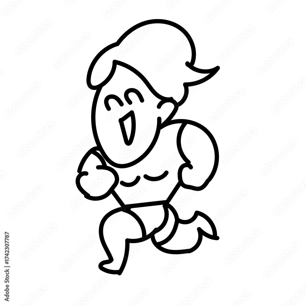 Obraz premium 走るシリーズ・マッチョ４