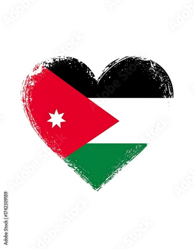 National flag of a country is stylized within a heart shape