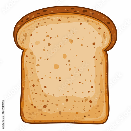 Slice of bread with seeds and a crust