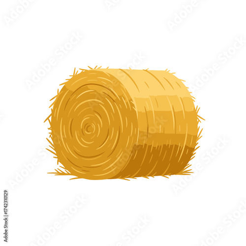 realistic cylindrical hay bale with straw texture for rural farming