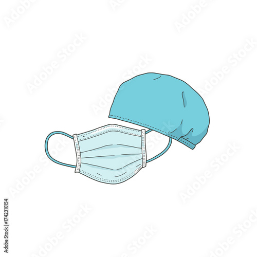 medical masks with cap for health safety and protection
