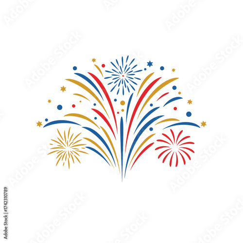 fireworks burst with colorful streaks and sparks for celebration