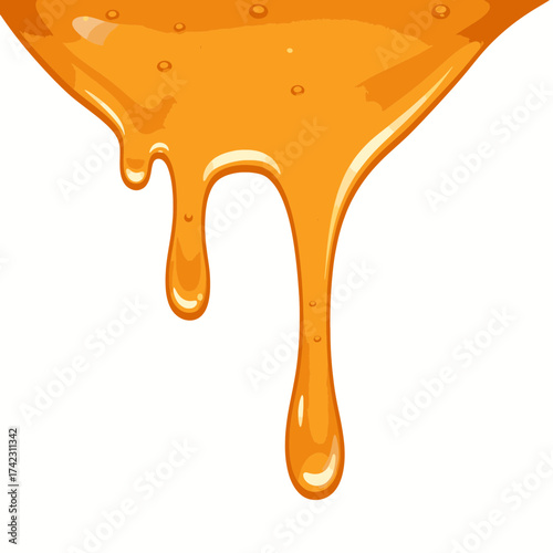 Caramel sauce dripping from a spoon with rich texture