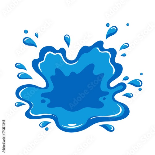 Water splash with droplets on white background for design projects
