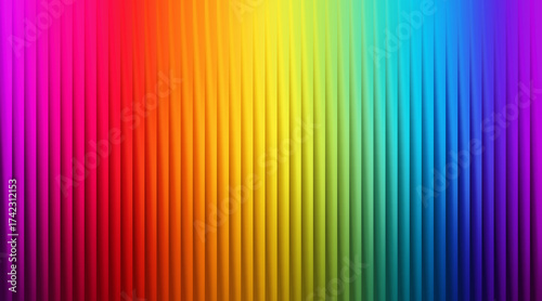 Vibrant rainbow spectrum of vertical lines with a ribbed texture, abstract background