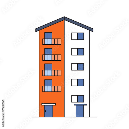 modern apartment building with balconies and windows
