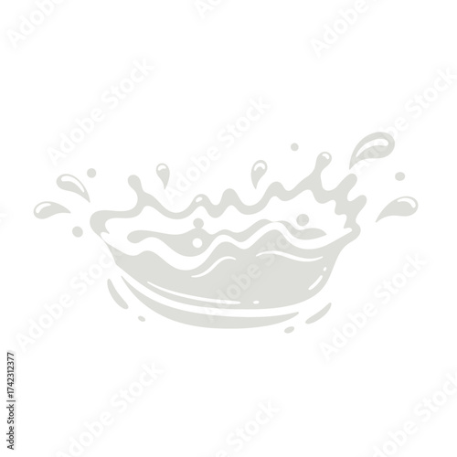 Splash of water with droplets for refresh and purity themes